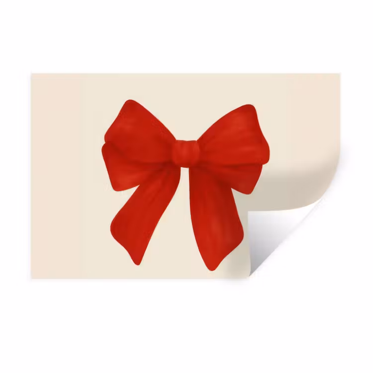 Strik - Symmetrisch - Rood - Lint Muursticker klein -3d
