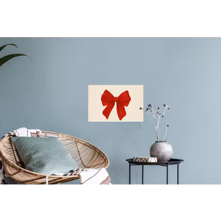 Strik - Symmetrisch - Rood - Lint Muursticker klein -plant