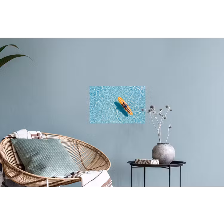 Surfboard - Water - Badpak - Oranje Muursticker klein -plant
