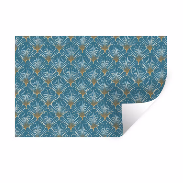 Symmetrisch - Patroon - Blauw Muursticker klein 286 -3d