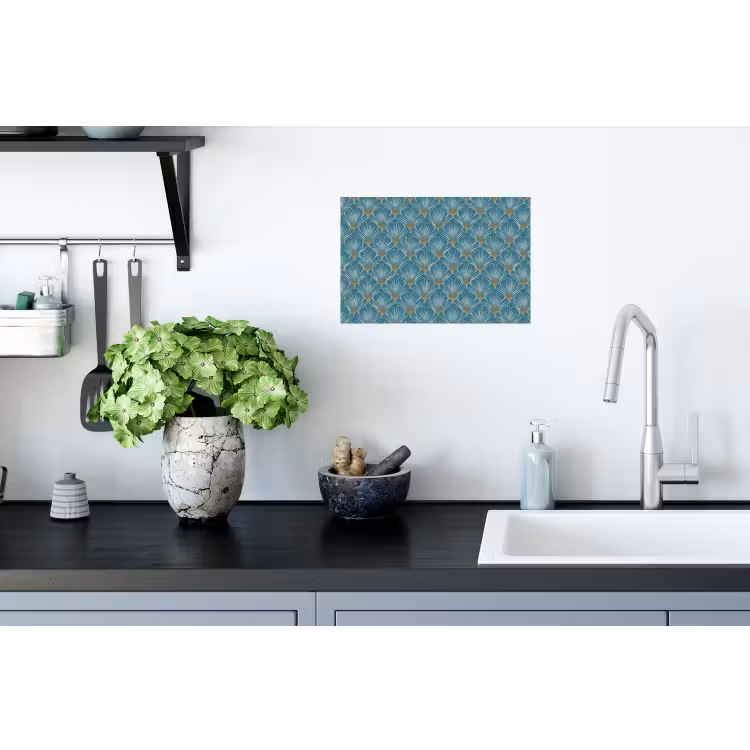 Symmetrisch - Patroon - Blauw Muursticker klein 286 -keuken