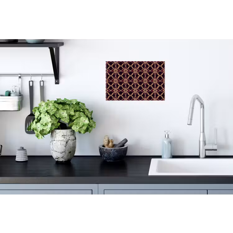 Symmetrisch - Tegel - Burgundy Muursticker klein 286 -keuken
