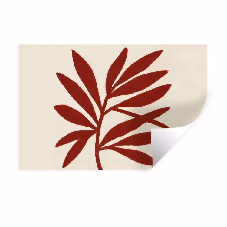 Tak - Bladeren - Rood Muursticker klein -3d