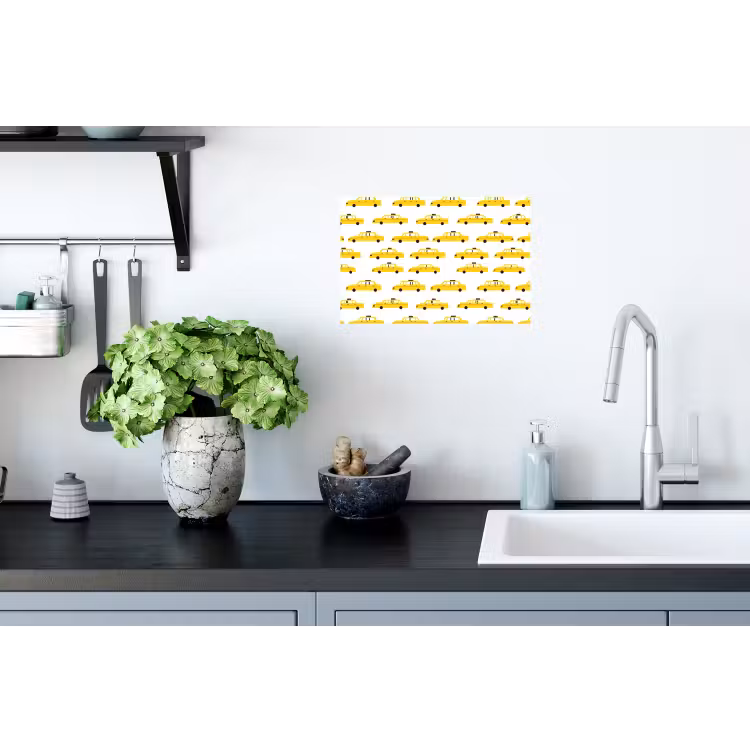 Taxi - Iconisch - Geel Muursticker klein 286 -keuken
