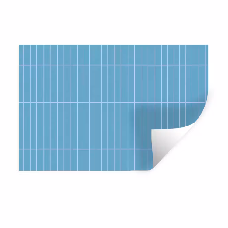 Tegel - Langwerpig - Patroon - Blauw Muursticker klein 286 -3d