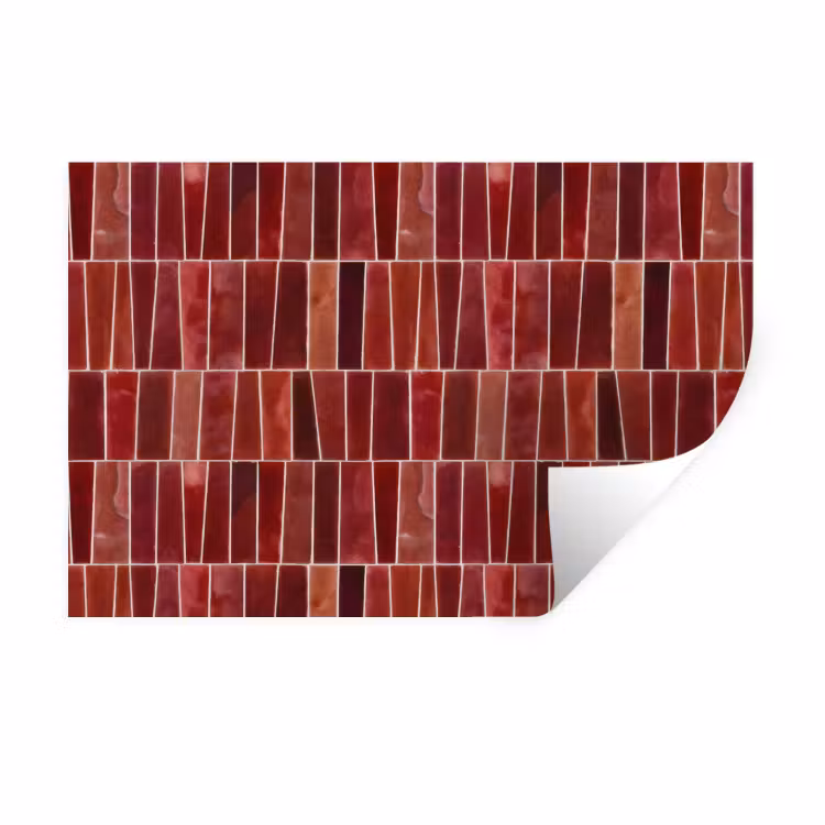 Tegels - Modern - Structuur - Dieprood Muursticker klein 286 -3d