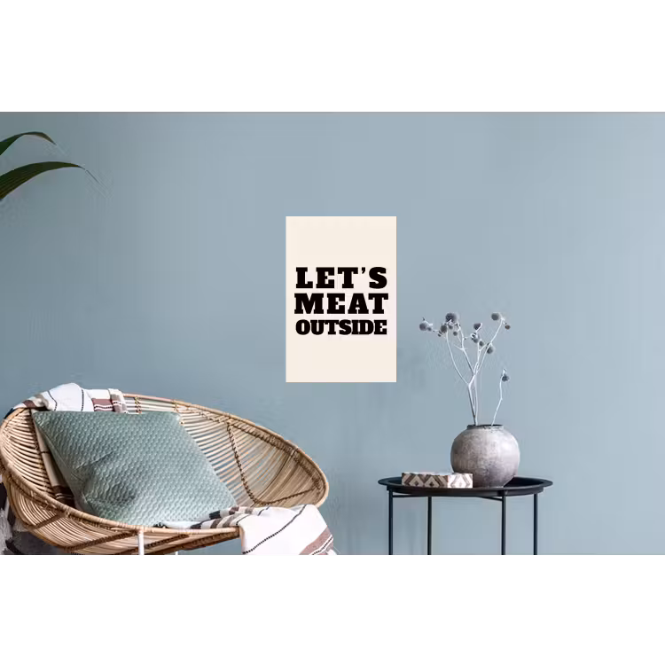 Tekst - Blokletters - Zwart - Vlees Muursticker klein -plant