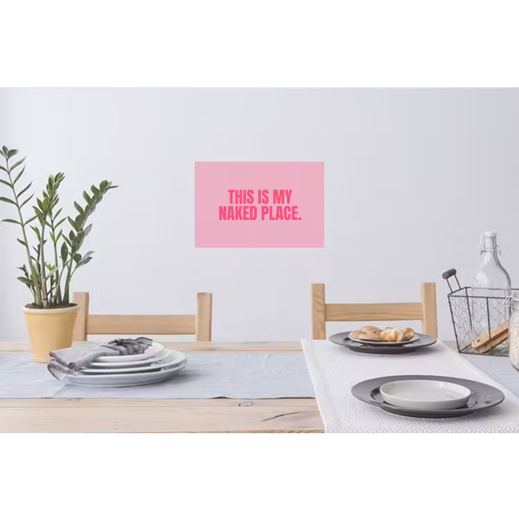 Tekst - Modern - Roze Muursticker klein -eettafel