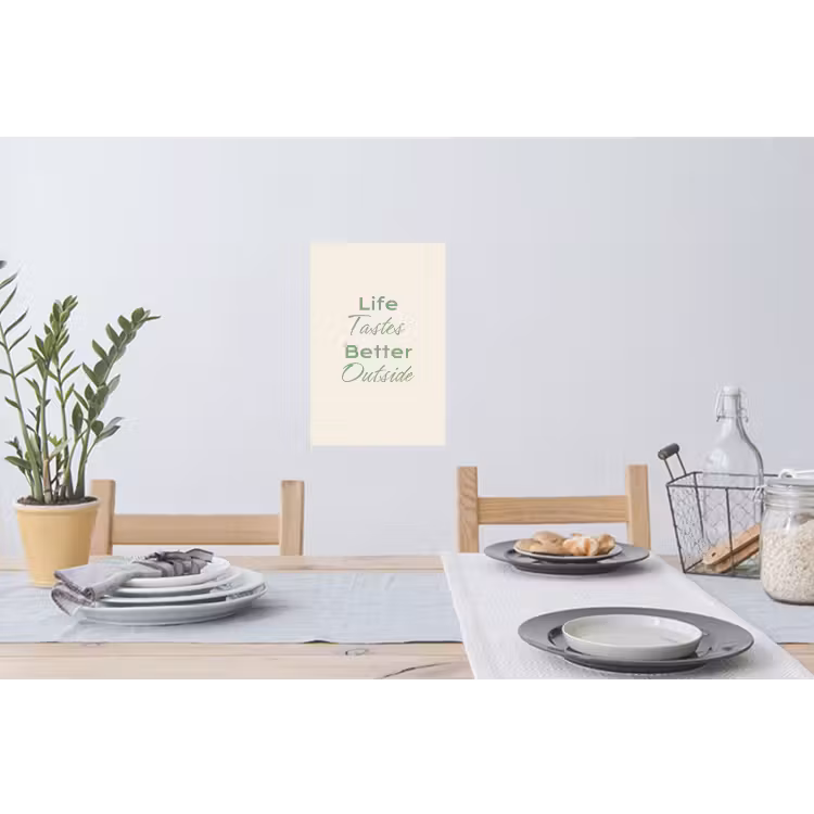 Tekst - Sierlijk - Letters - Groen Muursticker klein -eettafel