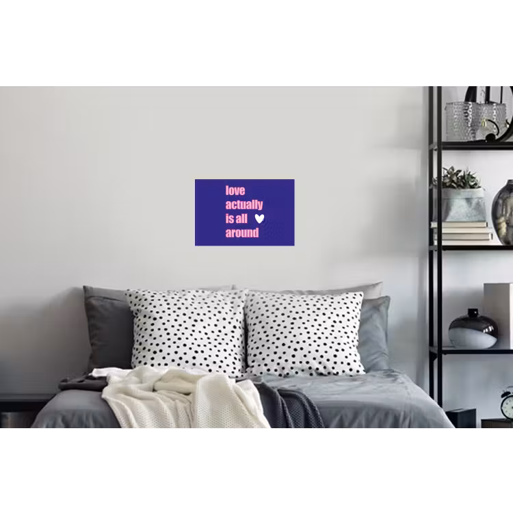 Tekst - Valentijn - Love - Blauw Muursticker klein -slaapkamer