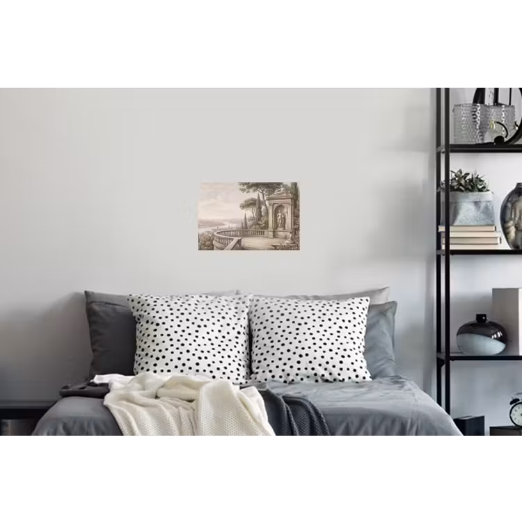 Terras - Stad - Uitzicht - Rivier Muursticker klein -slaapkamer
