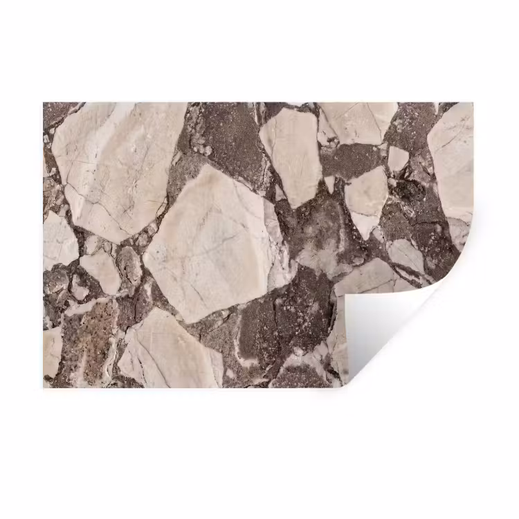 Textuur - Marmer - Abstract - Beige - Bruin Muursticker klein -3d