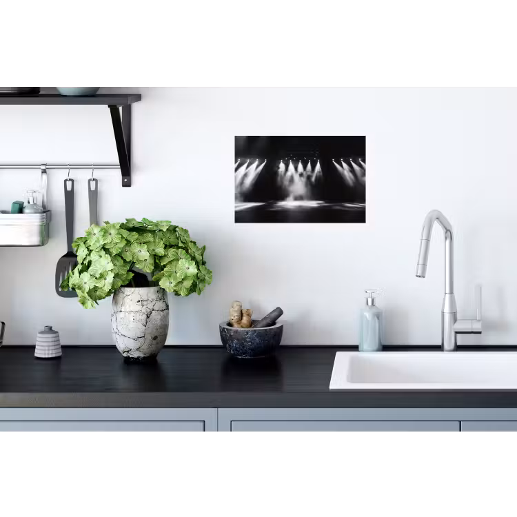 Theaterzaal - Mist - Spotlights - Zwart Muursticker klein -keuken