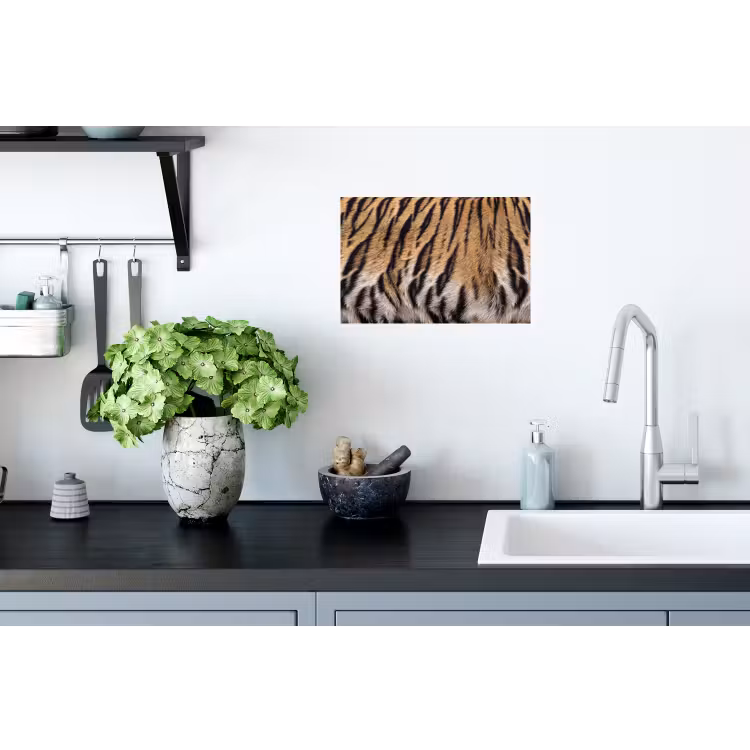 Tijgervacht - Klassiek - Zwart Muursticker klein -keuken