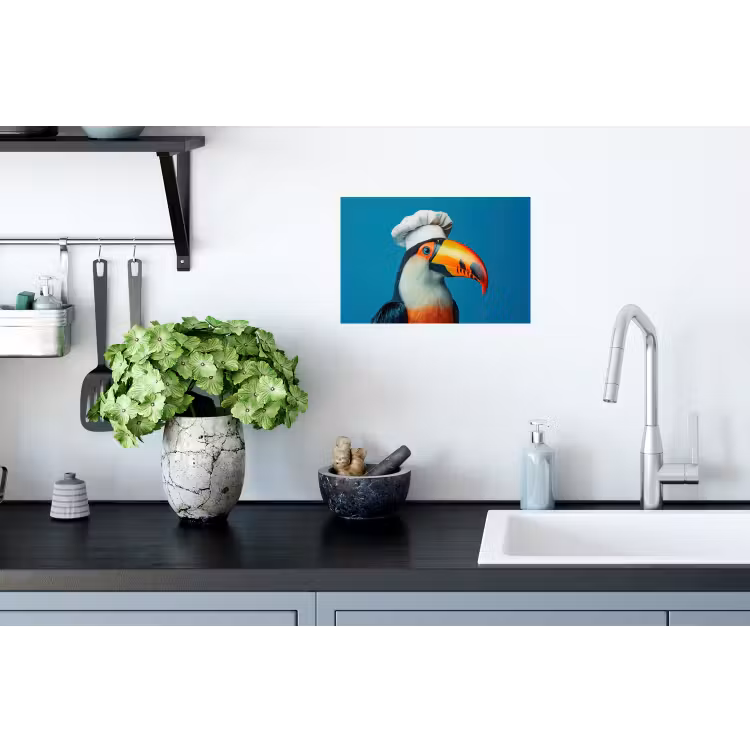 Toekan - Papegaai - Vogel - Koksmuts Muursticker klein -keuken