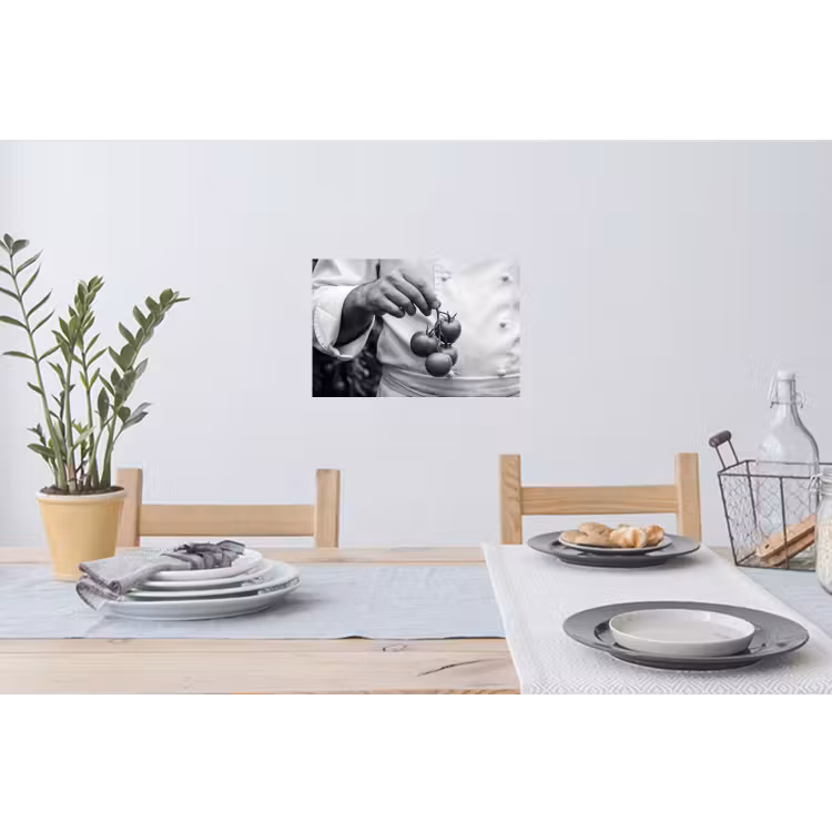 Tomaten - Chef - Zwart - Wit Muursticker klein -eettafel