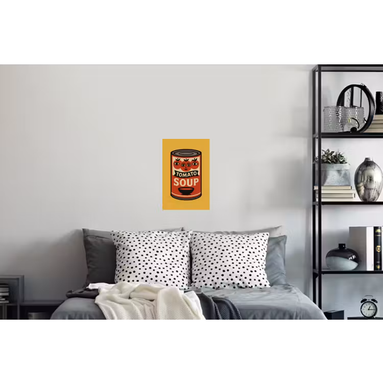 Tomatensoep - Gezichtje - Illustratie - Rood Muursticker klein -slaapkamer
