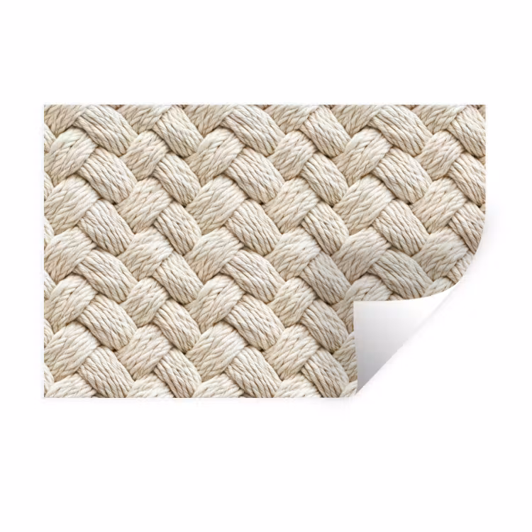 Touw - Gebreid - Beige Muursticker klein 286 -3d