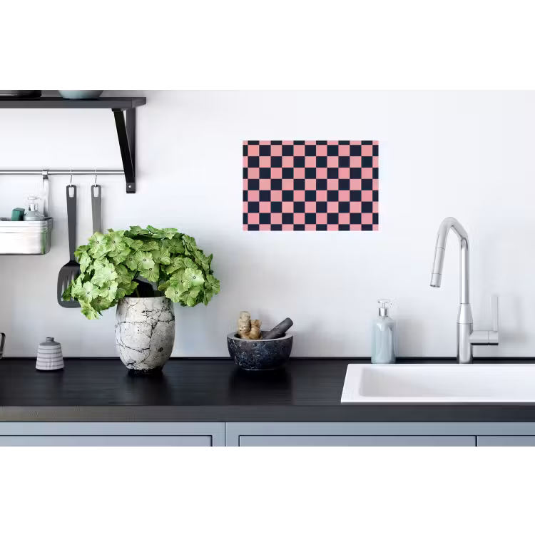 Traditioneel - Patroon - Blauw - Roze Muursticker klein 286 -keuken