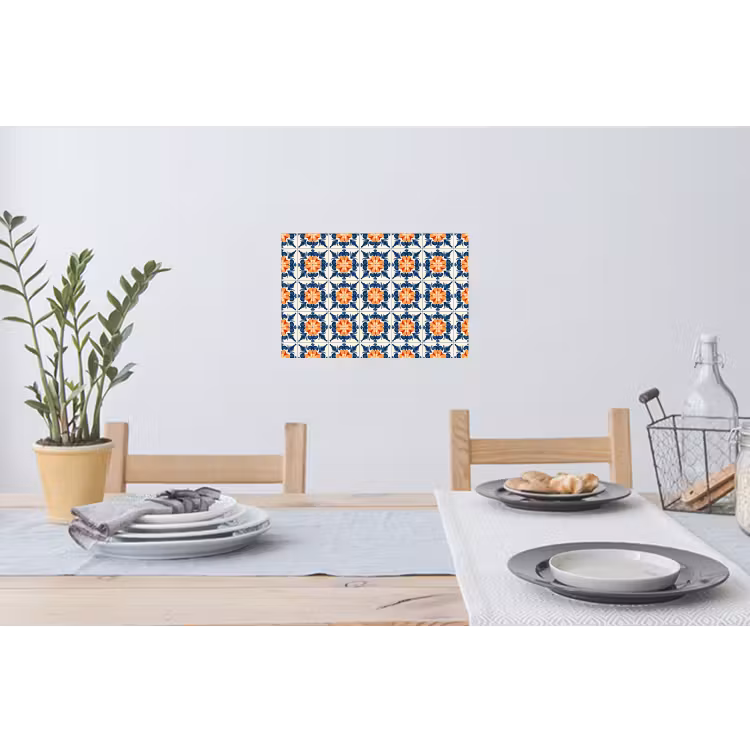 Traditioneel - Tegel - Oranje Muursticker klein 286 -eettafel