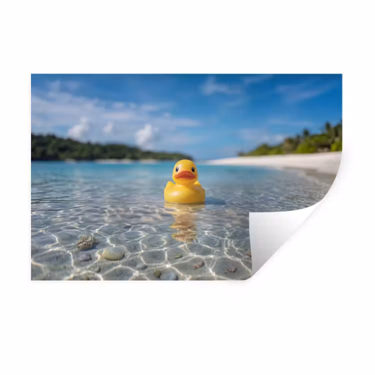Tropisch - Badeend - geel Muursticker klein -3d