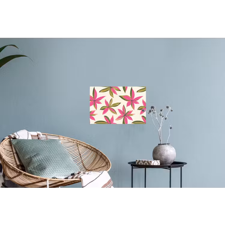 Tropisch - Bloem - Roze Muursticker klein 286 -plant