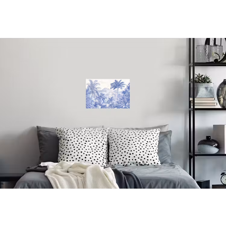 Tropisch - Jungle - Blauw Muursticker klein -slaapkamer