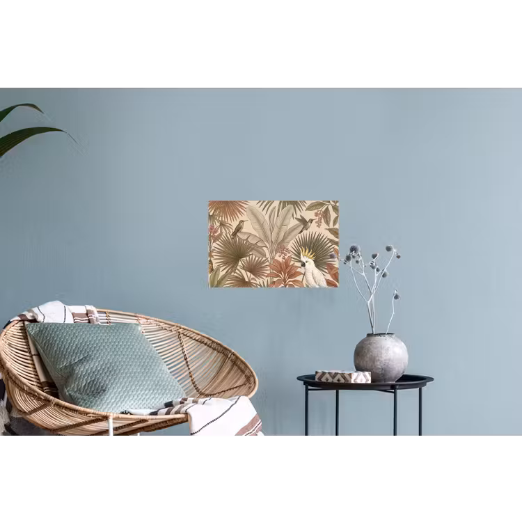Tropisch - Vogels - Beige Muursticker klein -plant