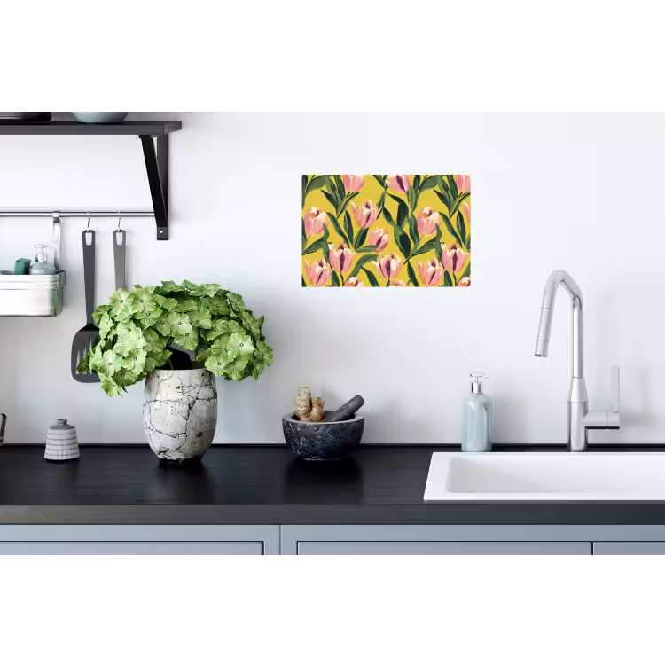 Tulpen - Botanisch - Geel Muursticker klein 286 -keuken