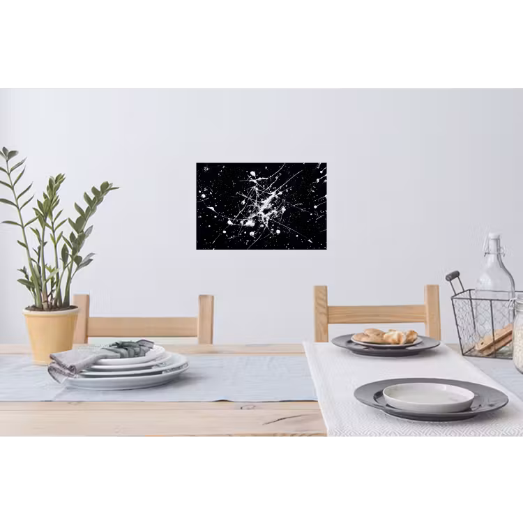 Verfspatten - Wit - Abstract - Explosie Muursticker klein -eettafel