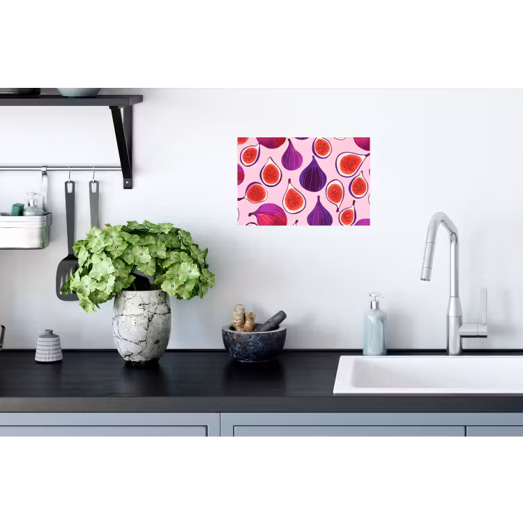 Vijgen - Roze - Paars Muursticker klein -keuken