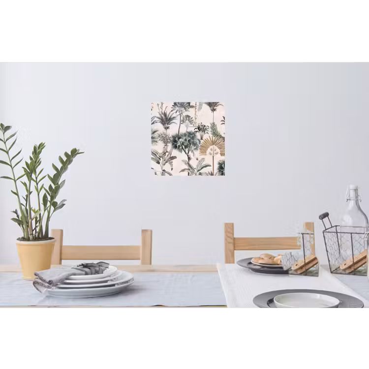 Inductie afdekplaat - Vintage - Jungle - Dieren - Natuur - Inductie beschermer Muursticker klein -eettafel
