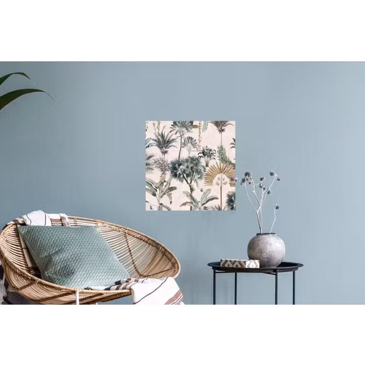 Inductie afdekplaat - Vintage - Jungle - Dieren - Natuur - Inductie beschermer Muursticker klein -plant