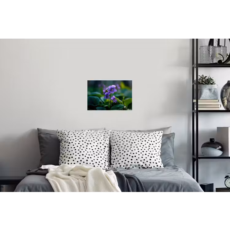 Viooltjes - Paars - Bloem - Bladeren Muursticker klein -slaapkamer