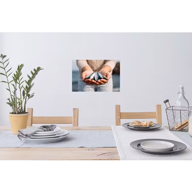 Muursticker - Vis - Handen - Natuur - Vis - Handen - Natuur Muursticker klein