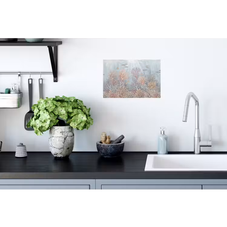 Vis - Koraal - Oceaan - Illustratie - Onderwater Muursticker klein -keuken