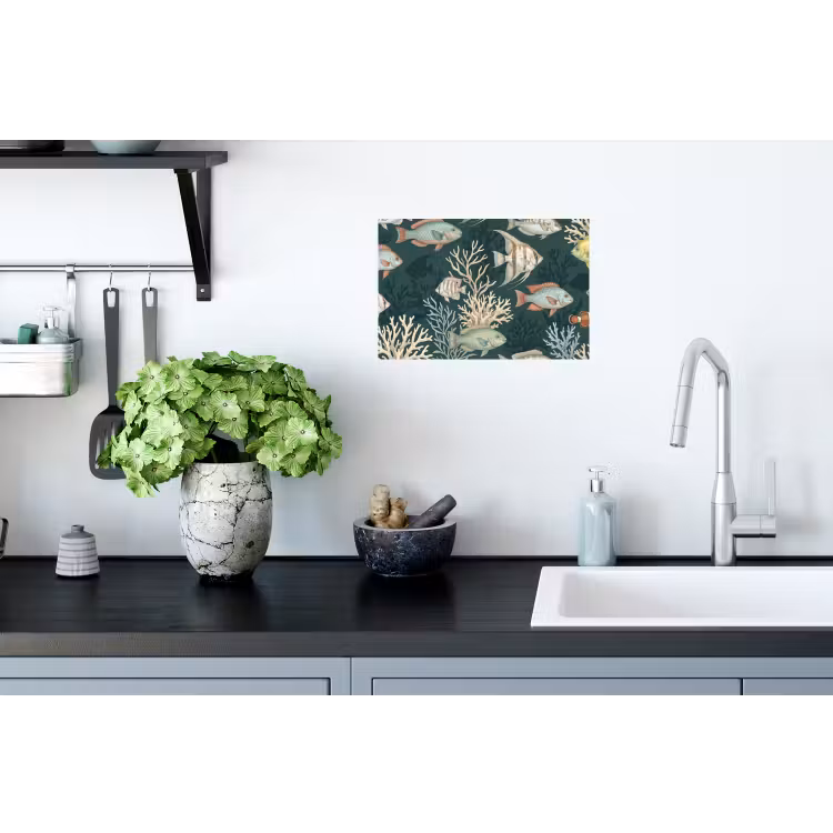 Vis - Koraal - Onderwater - Illustratie Muursticker klein -keuken