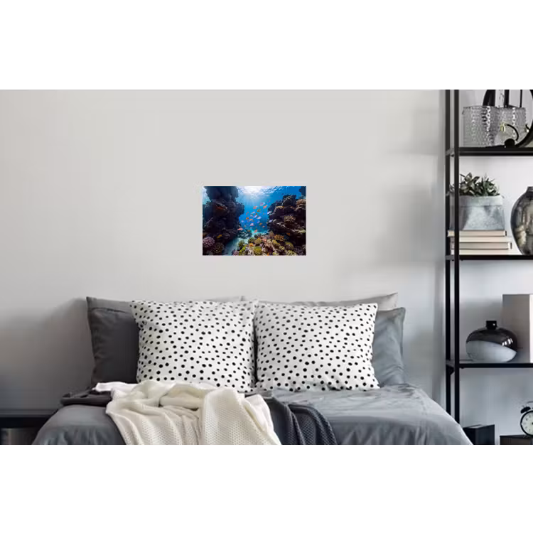 Vis - Koraalrif - Onderwater - Levendig - Blauw Muursticker klein -slaapkamer