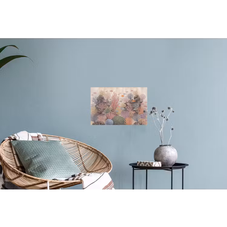 Vis - Koraalrif - Onderwaterwereld - Illustratie Muursticker klein -plant