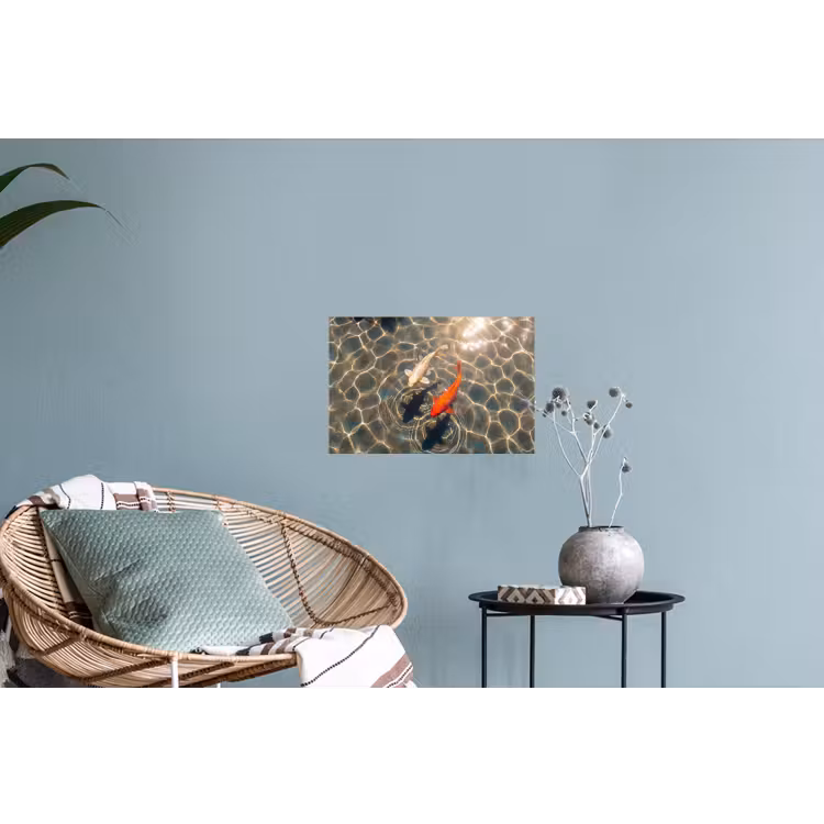 Vis - Water - Dieren - Oranje - Goud Muursticker klein -plant
