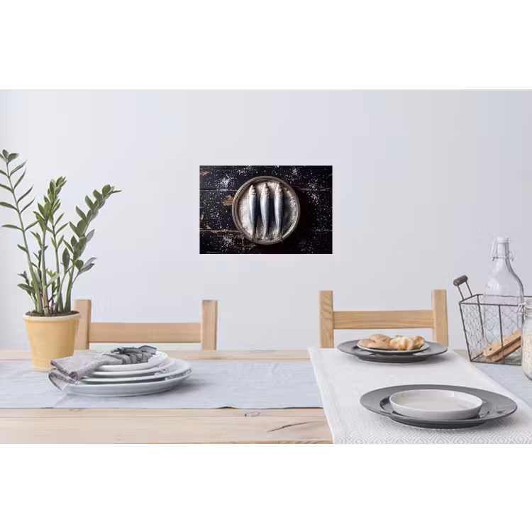 Muursticker - Vis - Zout - Eten - Vis - Zout - Eten Muursticker klein