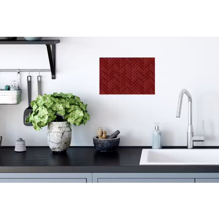 Visgraat - Wandtegel - Bordeaux - Rood Muursticker klein 286 -keuken