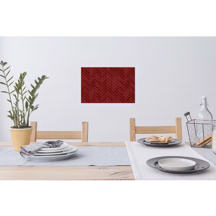 Visgraat - Wandtegel - Bordeaux - Rood Muursticker klein 286 -eettafel