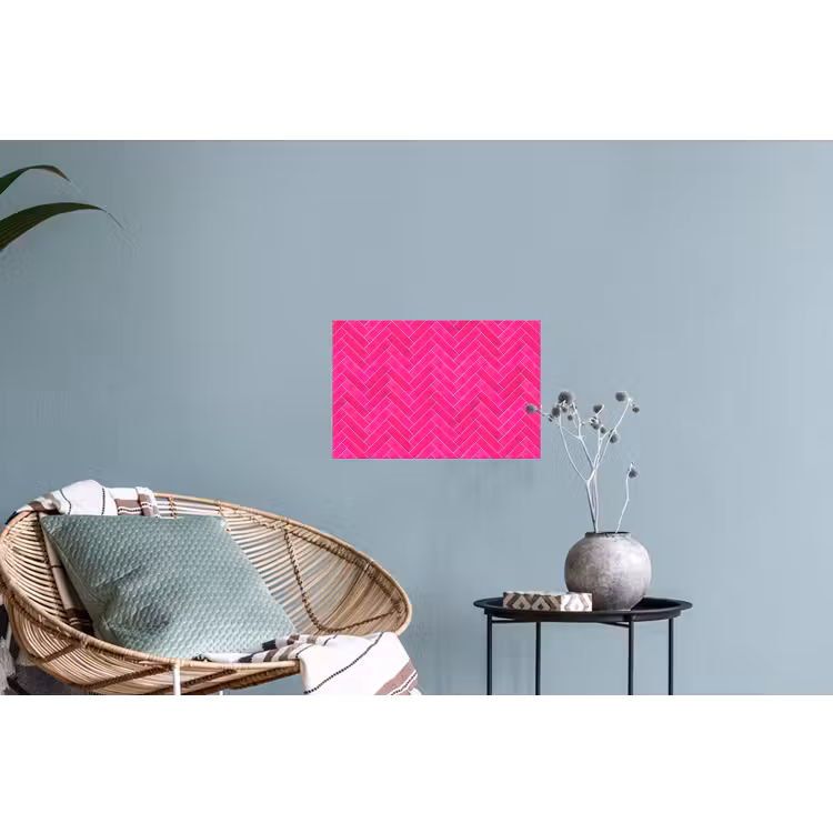 Visgraat - Wandtegel - Fuchsia - Roze Muursticker klein 286 -plant
