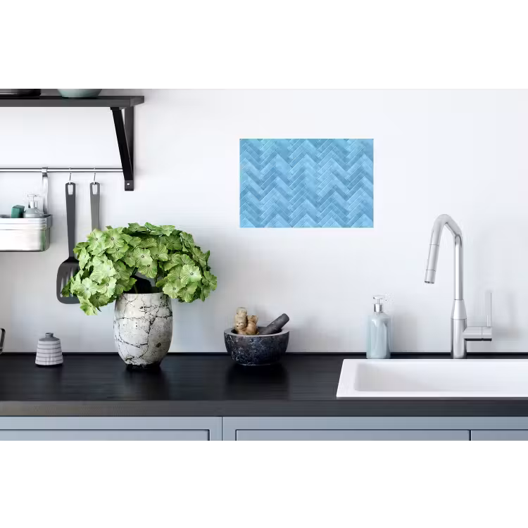 Visgraat - Wandtegel - Lichtblauw Muursticker klein 286 -keuken
