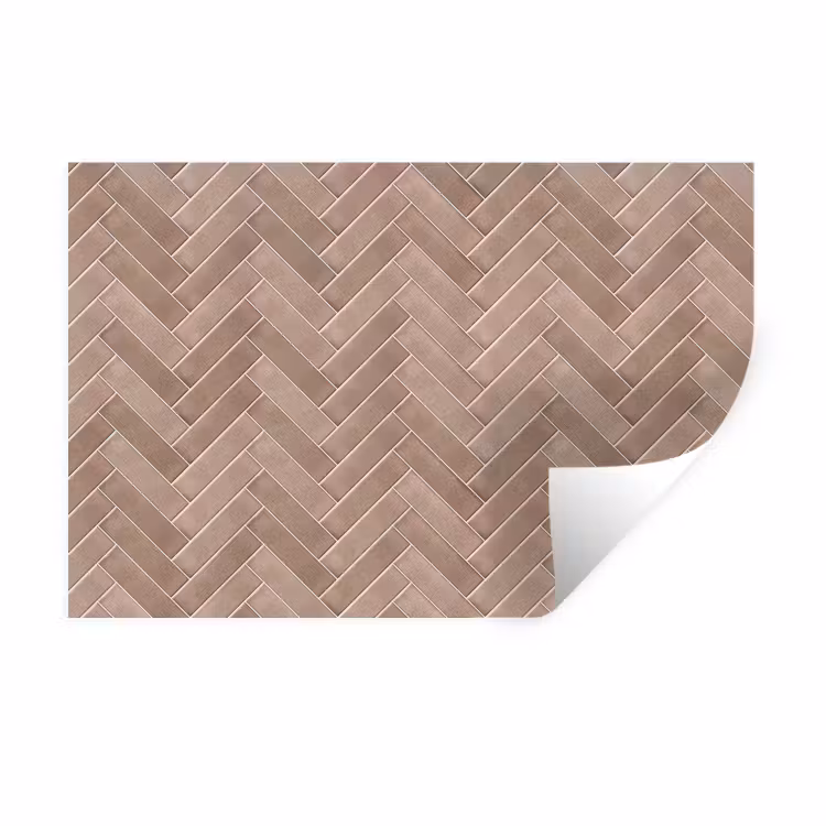 Visgraat - Wandtegel - Oudroze - Terracotta Muursticker klein 286 -3d