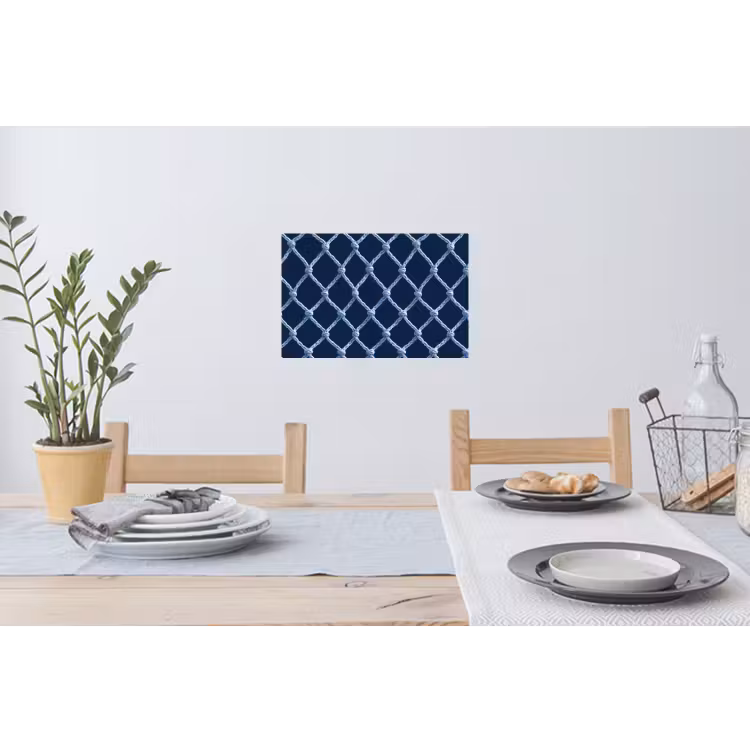Visnet - Touw - Patroon - Marineblauw Muursticker klein 286 -eettafel
