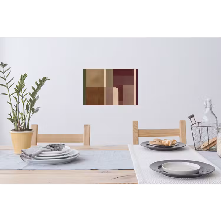 Vlakken - Abstract - Bordeaux - Lijnen Muursticker klein -eettafel