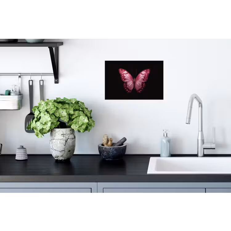 Vlinder - Fuchsia - Grafisch Muursticker klein -keuken