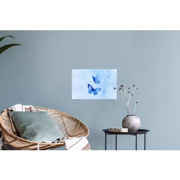 Vlinders - Sierlijk - Blauw Muursticker klein -plant